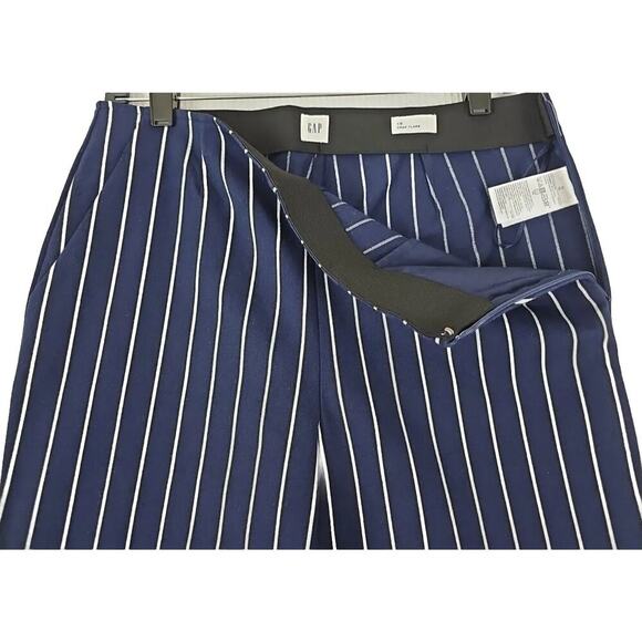 Gap~Woman Size 10~Navy Blue Stripe High Rise Crop Flare Ankle Pants Stretch NWOT - Picture 7 of 12